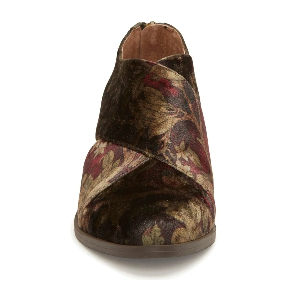 Chic Adam Tucker Velvet Floral Booties - Picture 3 of 6